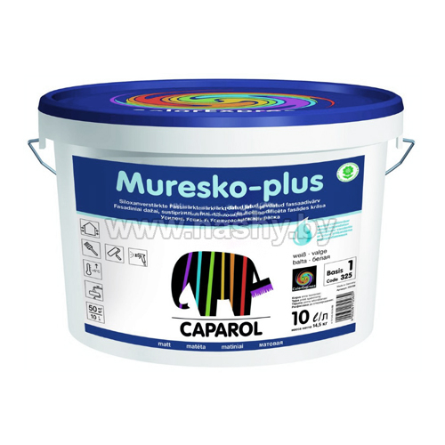 Caparol Muresko-plus Усиленная силоксаном фасадная краска с биоцидной защитой